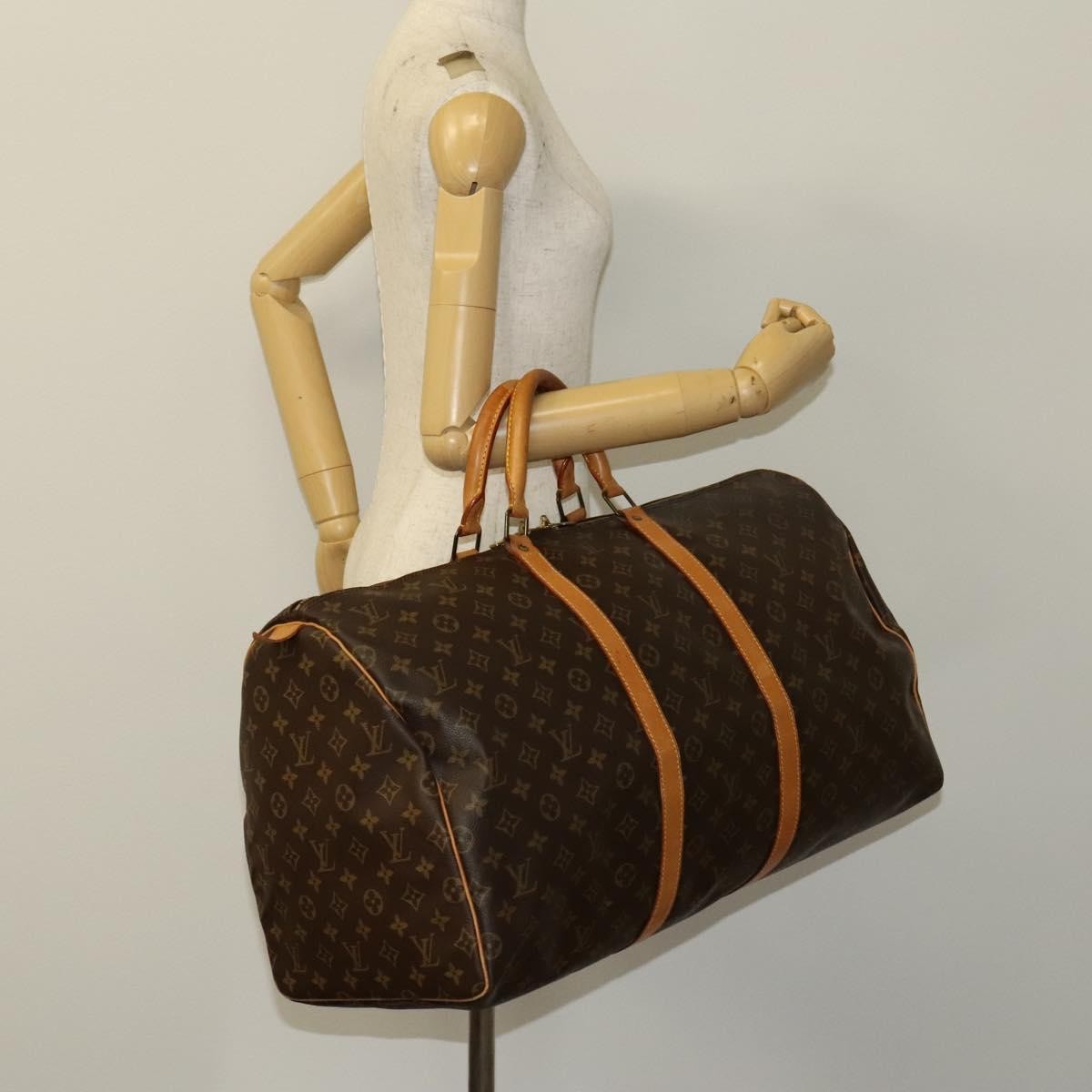 Louis Vuitton Keepall Bag Monogram Canvas, BROWN, CANVAS, Travel bag