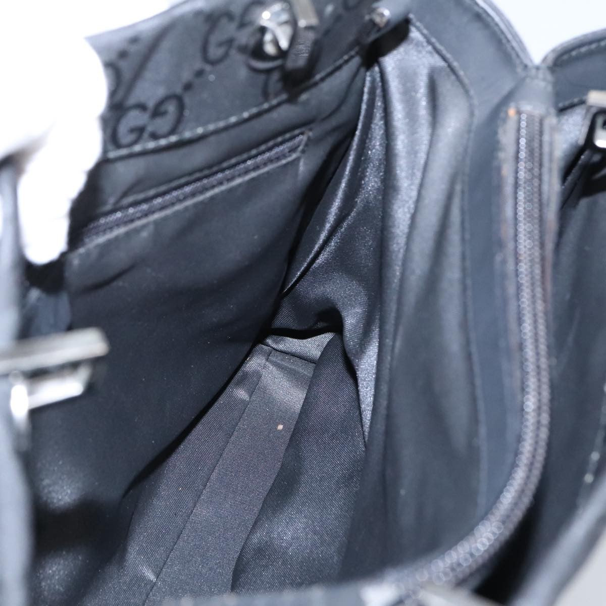 Gucci Vintage Bamboo Handle Tote GG Nylon, BLACK, NYLON, Tote bag