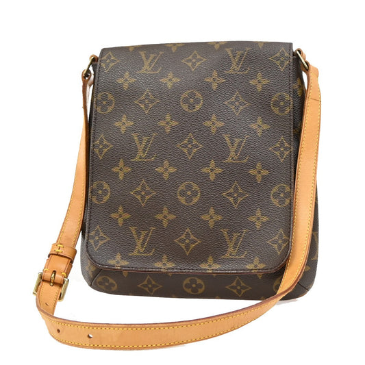 Louis Vuitton Musette Salsa Handbag Monogram Canvas, BROWN, LEATHER, Shoulder bag