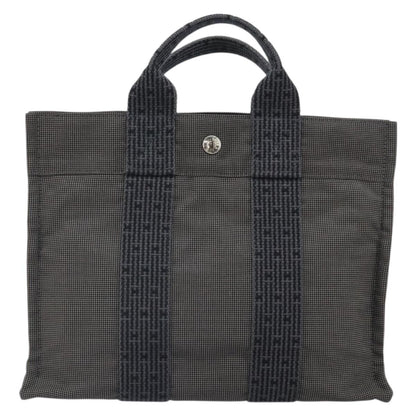 Hermes Fourre-tout Herline Canvas, GRAY, CANVAS, Tote bag