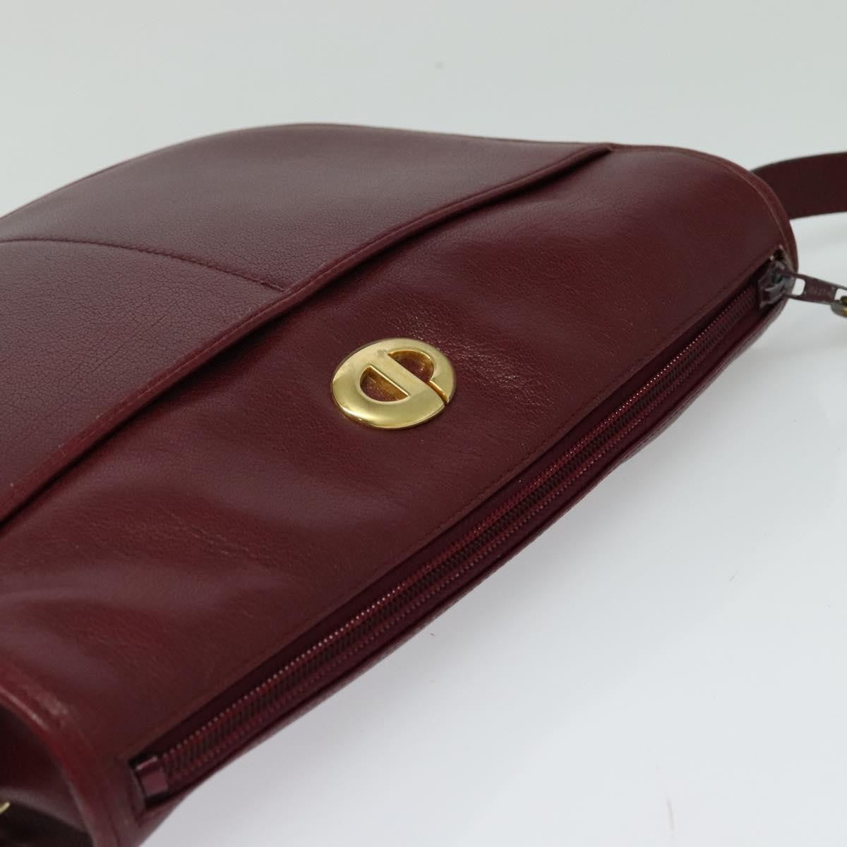 Christian Dior CD Shoulder bag Leather, BURGUNDY, LEATHER, Shoulder bag