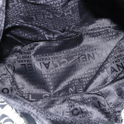 Chanel Camellia shoulderbag Canvas, BLACK, CANVAS, Shoulder bag