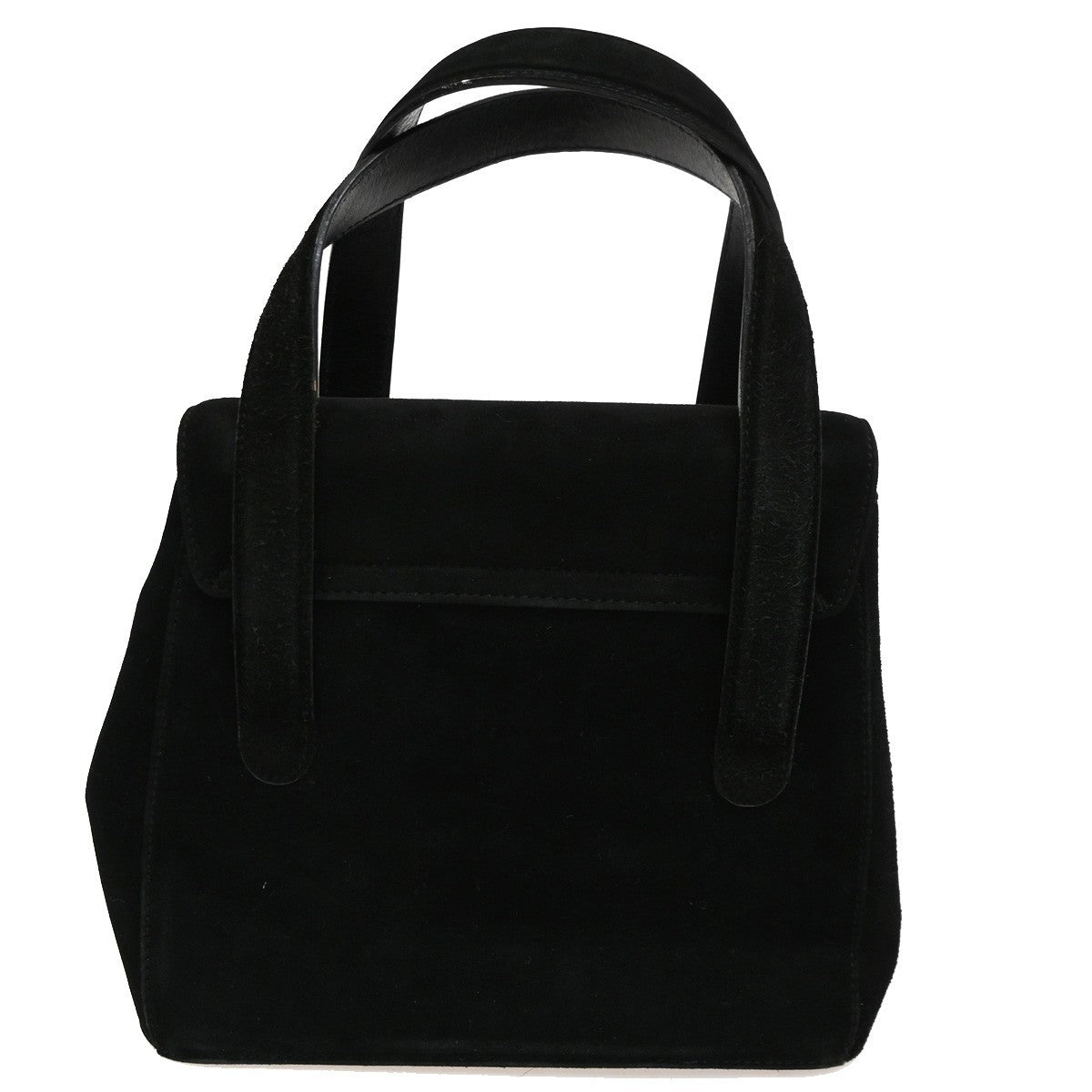 Salvatore Ferragamo Gancini handbag Suede, BLACK, SUEDE, Handbag