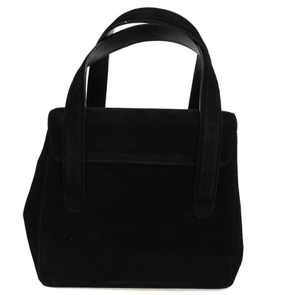 Salvatore Ferragamo Gancini handbag Suede, BLACK, SUEDE, Handbag