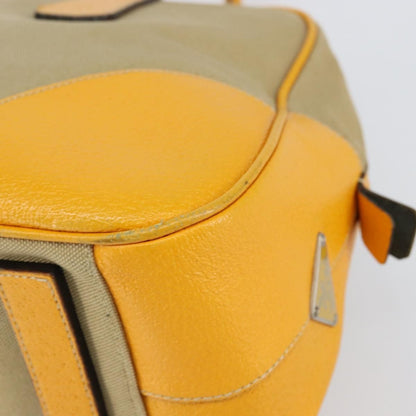 Prada Bowler Bag Canvas with Leather, BEIGE, CANVAS, Handbag