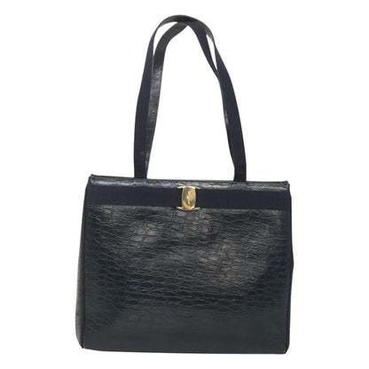 Salvatore Ferragamo Vara shoulder Bag Leather, NAVY, LEATHER, Shoulder bag