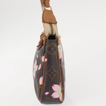 Louis Vuitton Pochette Accessoires Limited Edition Cherry Blossom Monogram, BROWN, CANVAS, Clutche & pouche