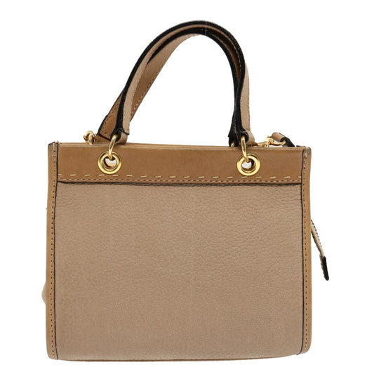Celine Handbag Leather, BEIGE, LEATHER, Handbag
