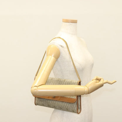 Christian Dior Vintage Honeycomb chain Canvas, BEIGE, CANVAS, Handbag