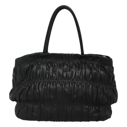Prada Gaufre Ribbon handbag Leather, BLACK, LEATHER, Tote bag