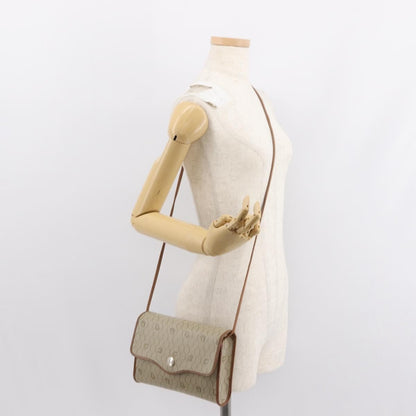 Christian Dior Vintage Honeycomb Flap Crossbody Bag Canvas and Leather, BEIGE, CANVAS, Shoulder bag