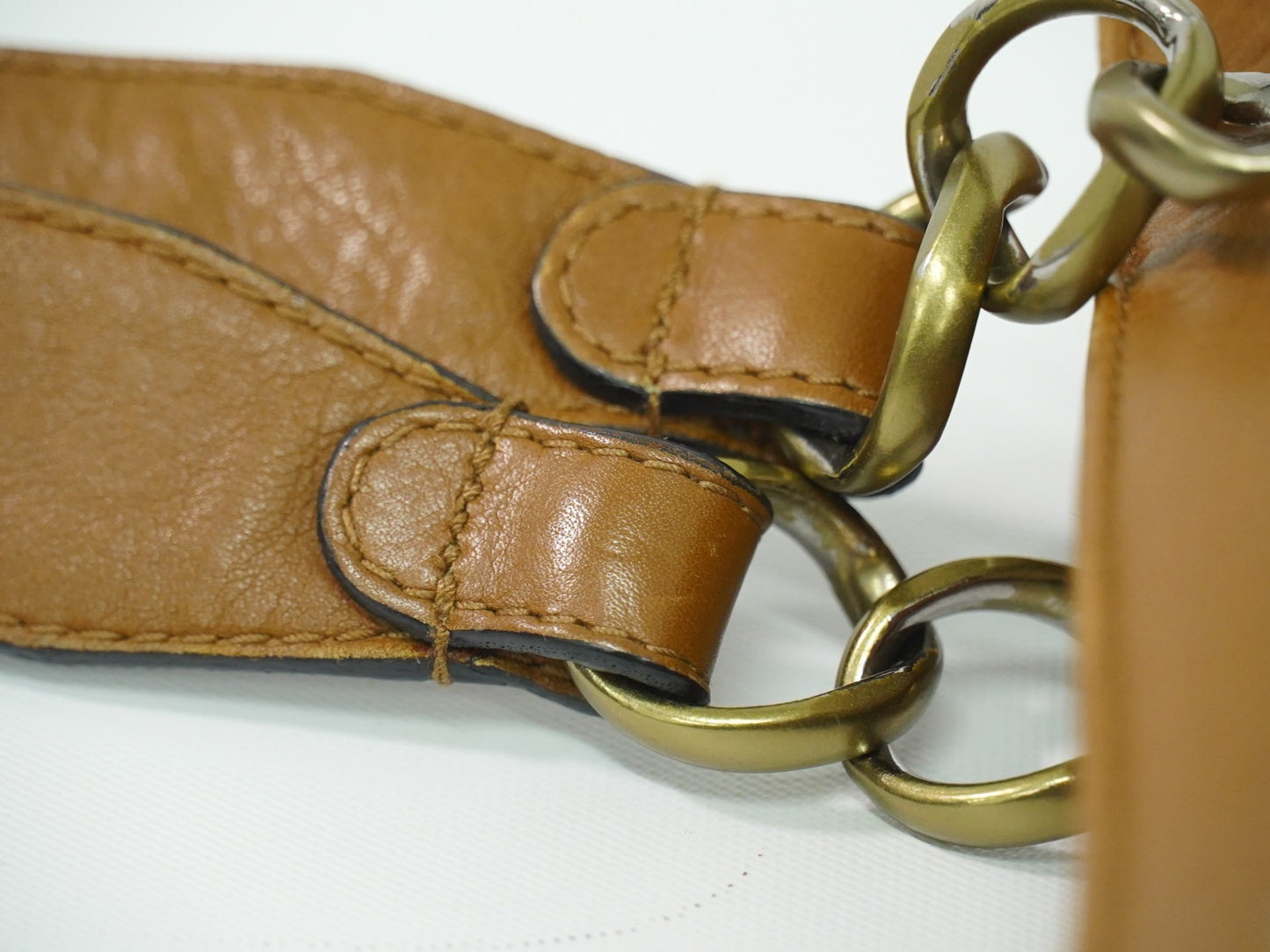 Chanel Vintage CC Tote Leather, BROWN, LEATHER, Tote bag