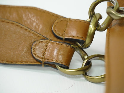 Chanel Vintage CC Tote Leather, BROWN, LEATHER, Tote bag