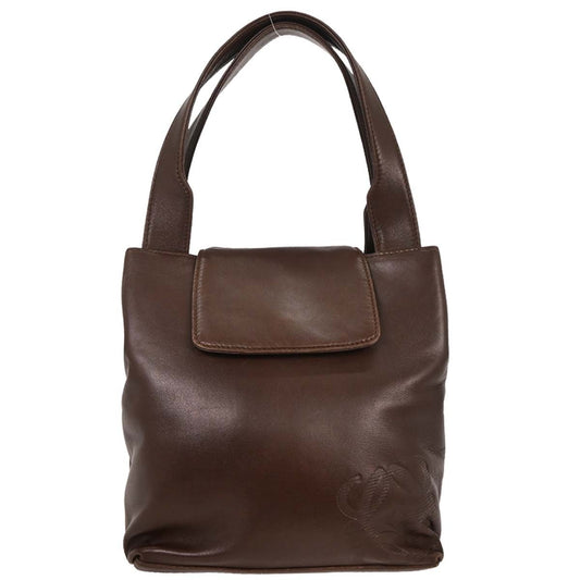 Loewe Anagram handbag Leather, BROWN, LEATHER, Handbag