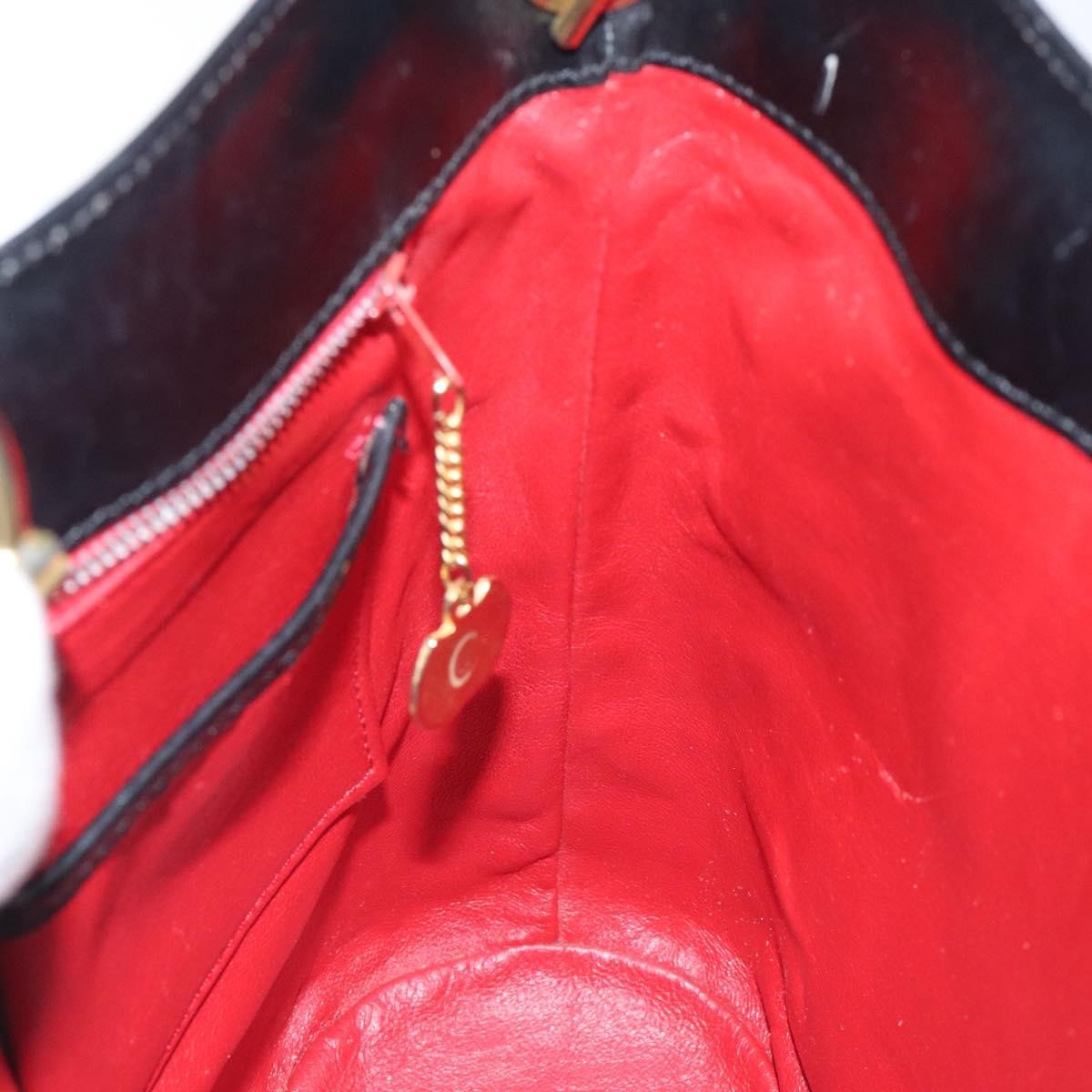 Celine Shoulder Bag Leather, BLACK, LEATHER, Shoulder bag