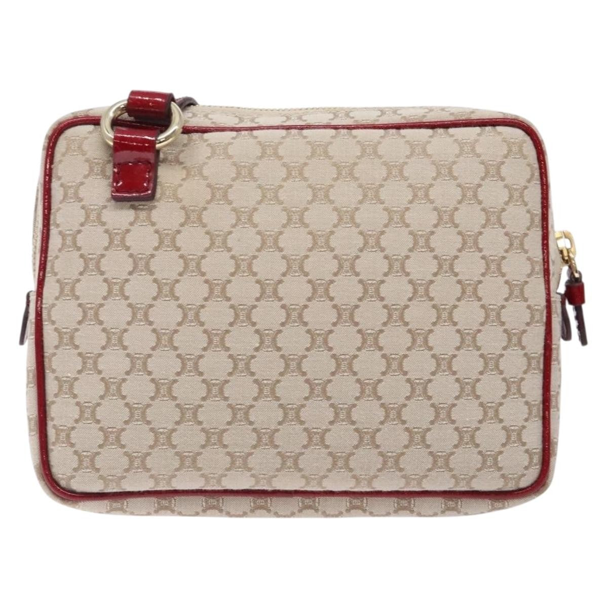 Celine Vintage Macadam Shoulder Bag Canvas, BEIGE, CANVAS, Shoulder bag