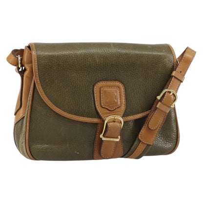 Celine Vintage Shoulder Bag Leather, KHAKI, LEATHER, Shoulder bag