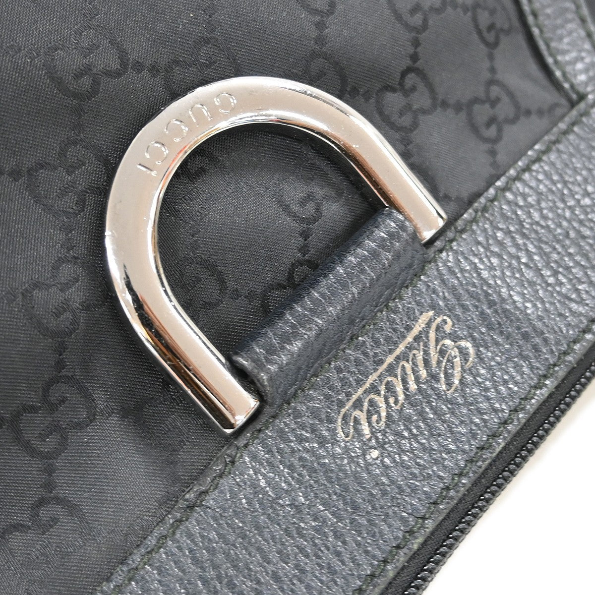 Gucci D Ring Messenger Bag GG Canvas, BLACK, CANVAS, Shoulder bag