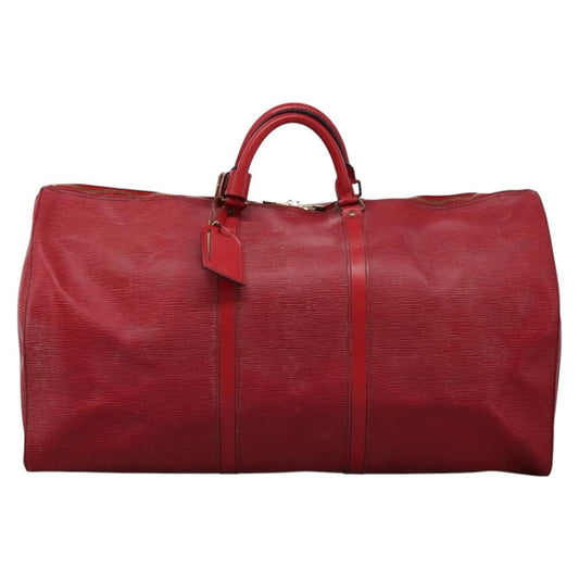 Louis Vuitton Keepall Bag Epi Leather, RED, LEATHER, Travel bag