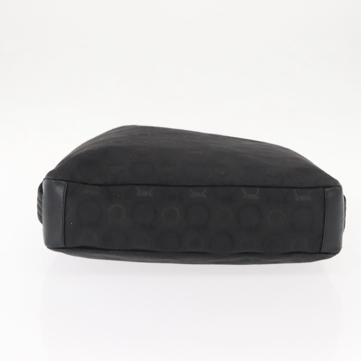 Salvatore Ferragamo Vintage Gancini Convertible Top Handle Bag Canvas, BLACK, CANVAS, Shoulder bag