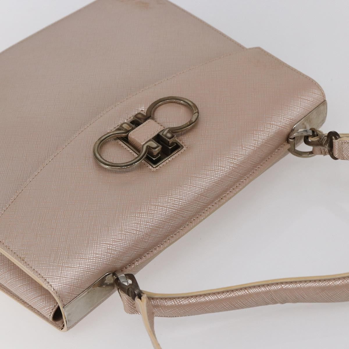 Salvatore Ferragamo Gancini handbag Leather, PINK, LEATHER, Handbag
