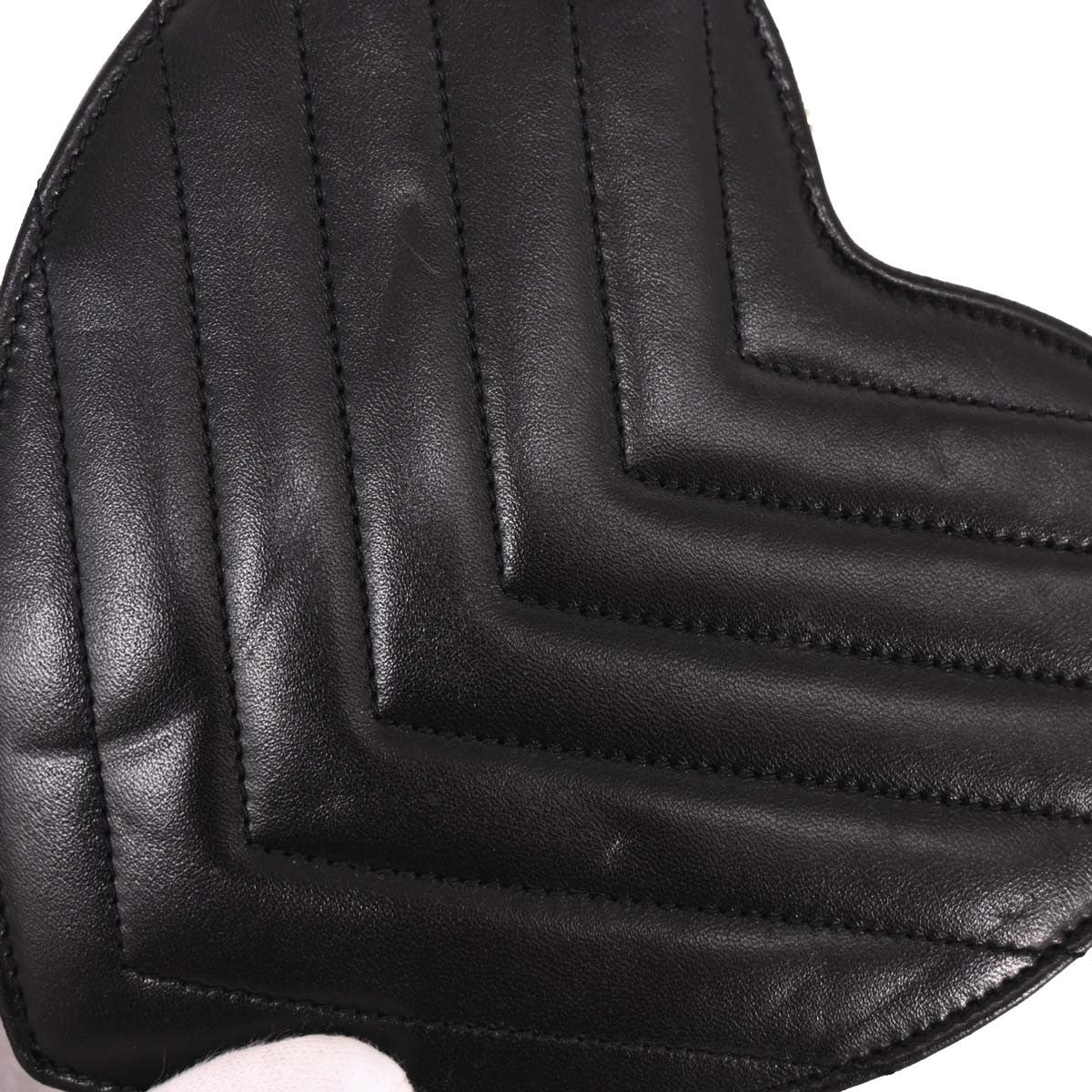 Saint Laurent Love Heart Chain Bag Leather, BLACK, LEATHER, Shoulder bag