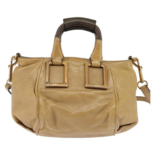 Chloe Ethel Handbag Leather, BEIGE, LEATHER, Handbag