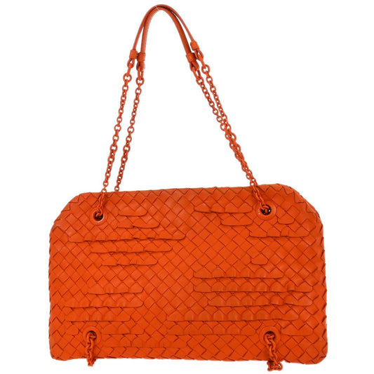 Bottega Veneta Intrecciato Shoulder bag Leather, Orange, Leather, Shoulder Bag