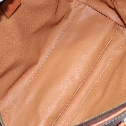 Celine Macadam Handbag Macadam with leather, BROWN, CANVAS, Handbag