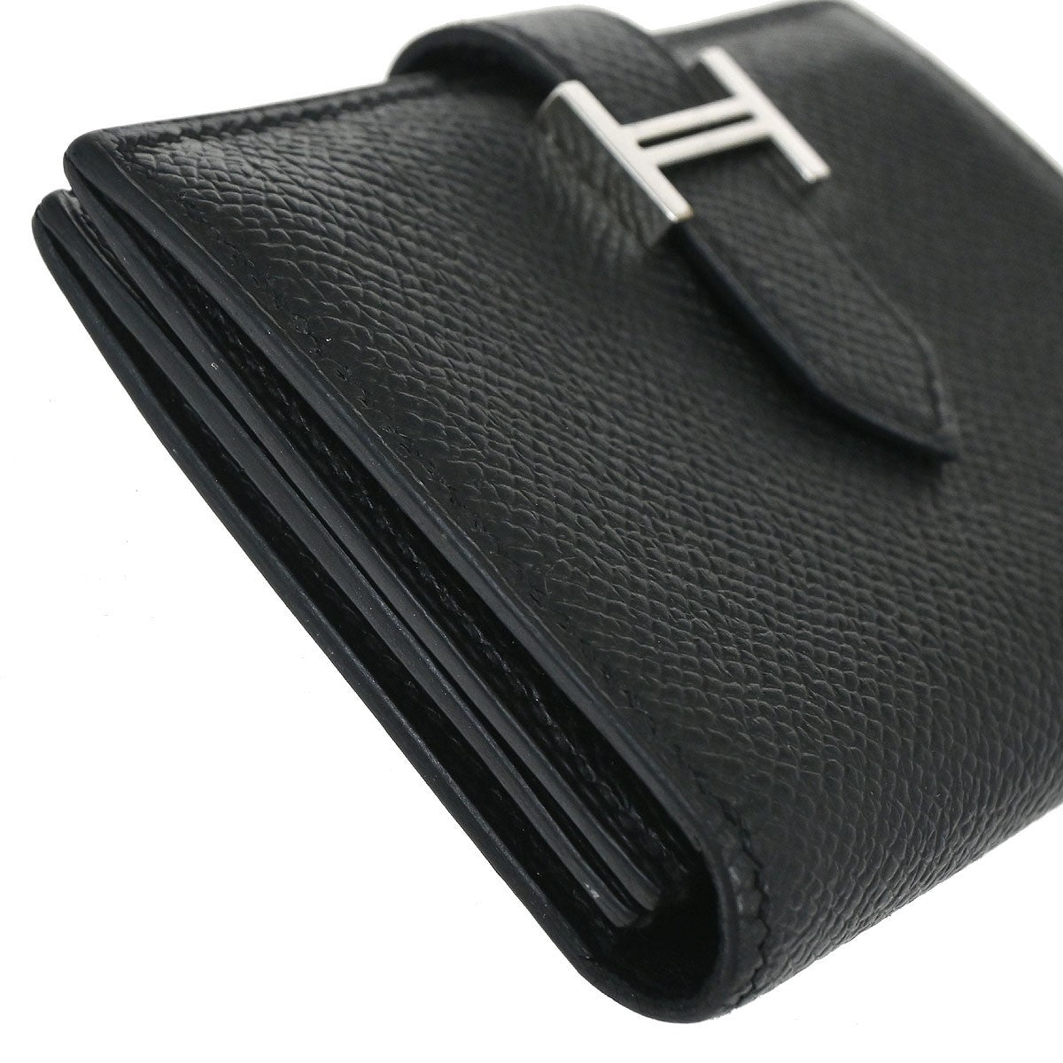 Hermes Bearn Wallet Epsom, Black, Leather, Wallet