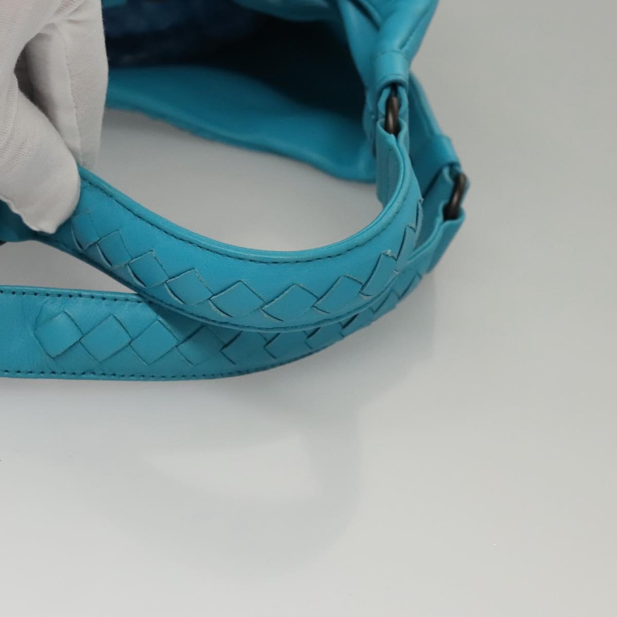 Bottega Veneta Campana Hobo Intrecciato Nappa, BLUE, LEATHER, Handbag