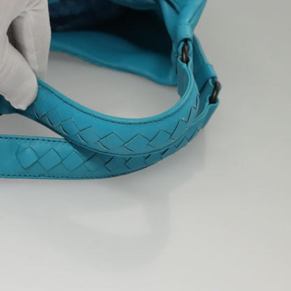 Bottega Veneta Campana Hobo Intrecciato Nappa, BLUE, LEATHER, Handbag