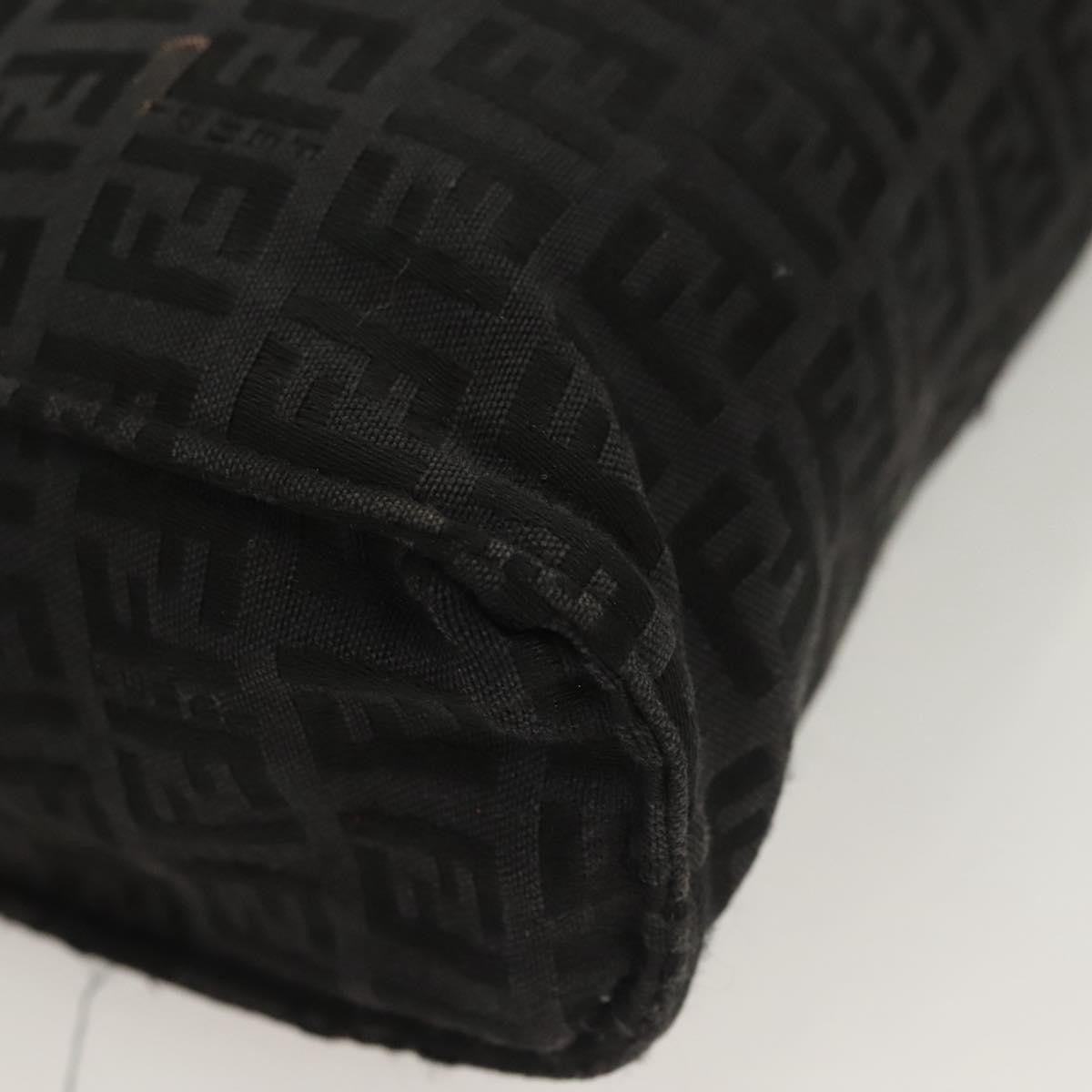 Fendi FF Logo Pouch Canvas, BLACK, CANVAS, Clutche & pouche