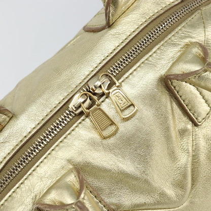 Saint Laurent Easy Y Bag Pebbled Leather, GOLD, LEATHER, Handbag