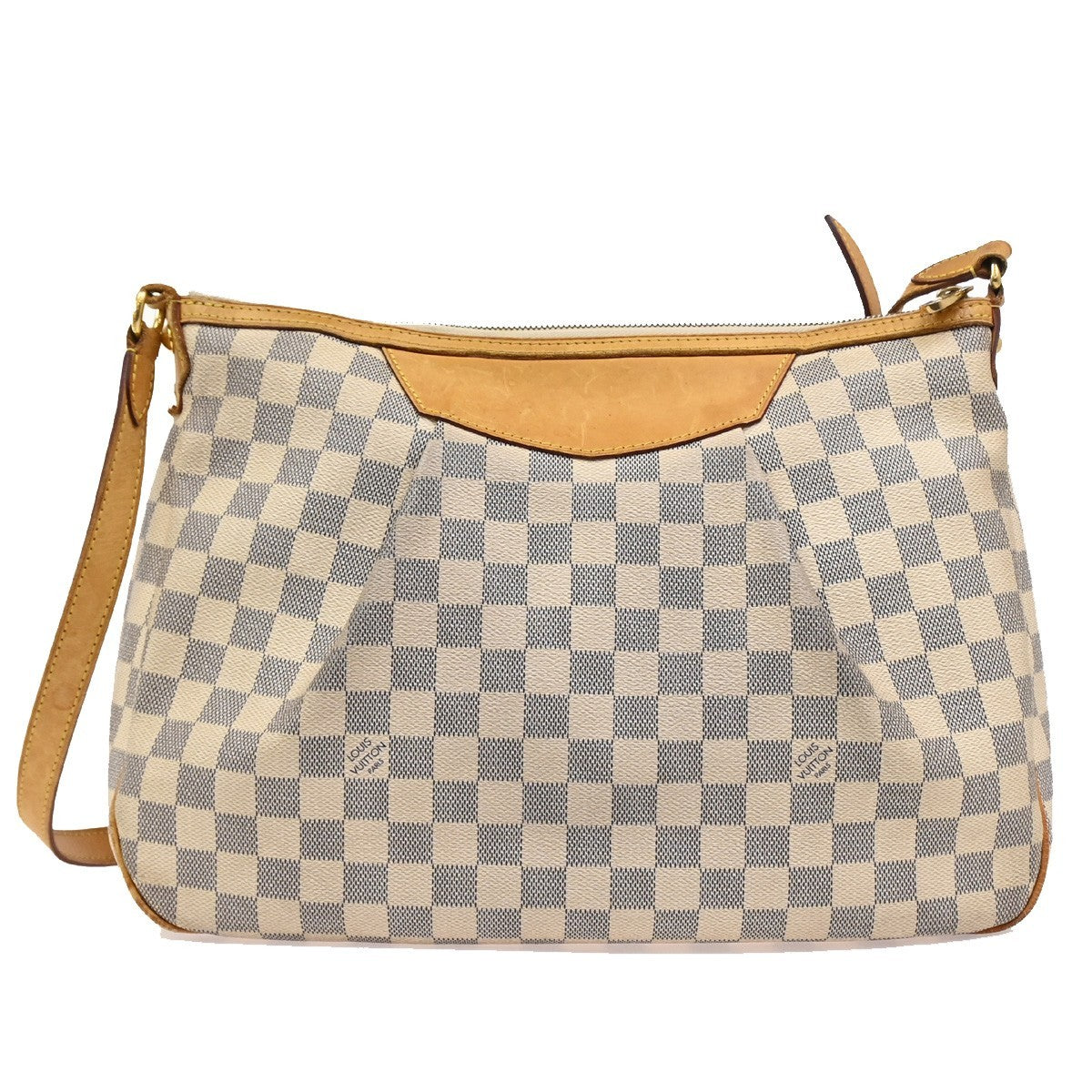 Louis Vuitton Siracusa Handbag Damier, WHITE, CANVAS, Shoulder bag