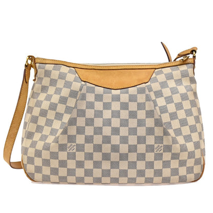 Louis Vuitton Siracusa Handbag Damier, WHITE, CANVAS, Shoulder bag