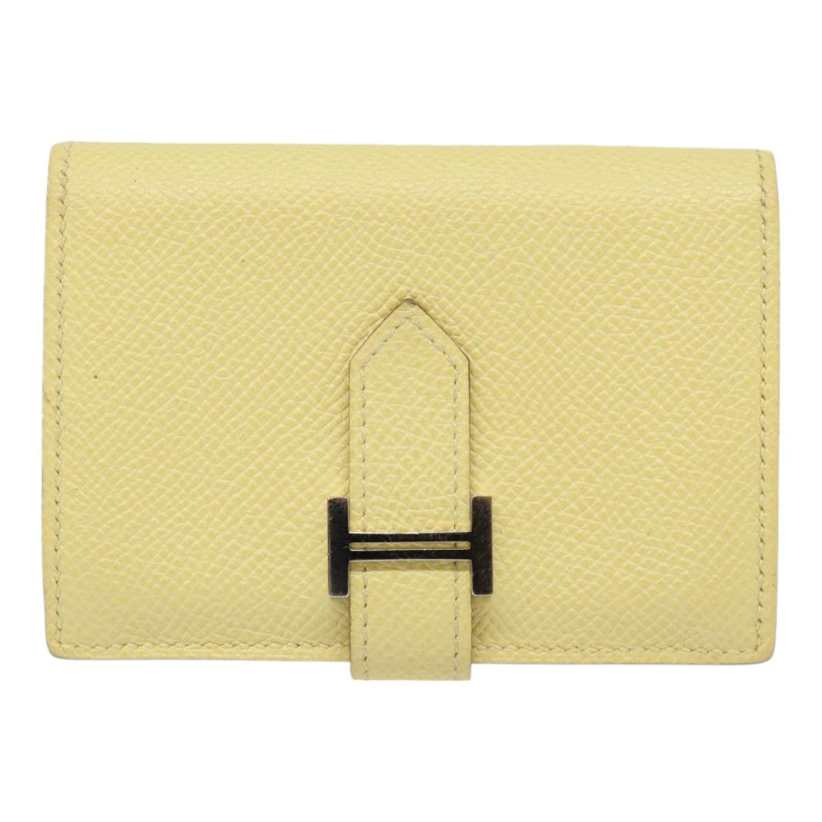 Hermes Bearn Card Case Epsom, YELLOW, LEATHER, Card Holders