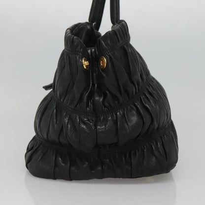 Prada Gaufre Ribbon handbag Leather, BLACK, LEATHER, Tote bag