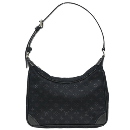 Louis Vuitton Boulogne Handbag Monogram Satin, BLACK, SATIN, Shoulder bag