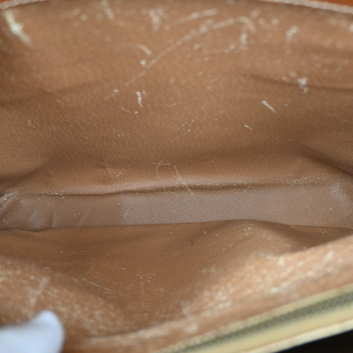 Celine Vintage Macadam Handbag Leather, BROWN, PVC, Handbag