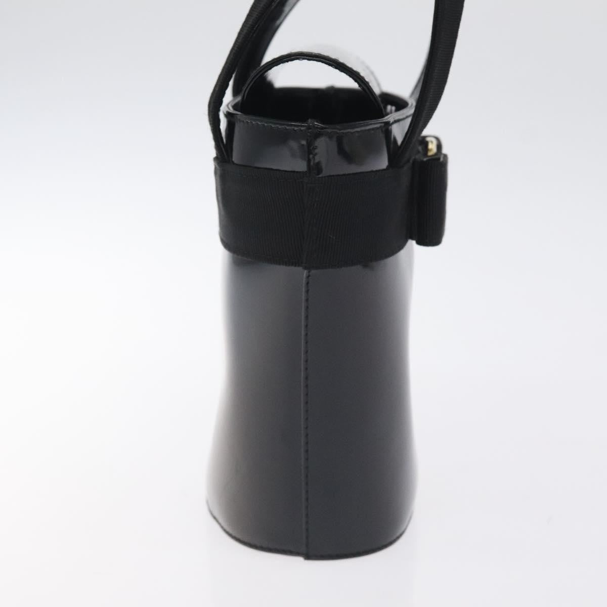 Salvatore Ferragamo Vara Bow Top Handle Bucket Bag Patent Leather, BLACK, PATENT_LEATHER, Handbag