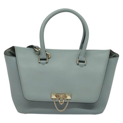 Valentino Garavani Demilune Flap Satchel Leather, BLUE, LEATHER, Handbag