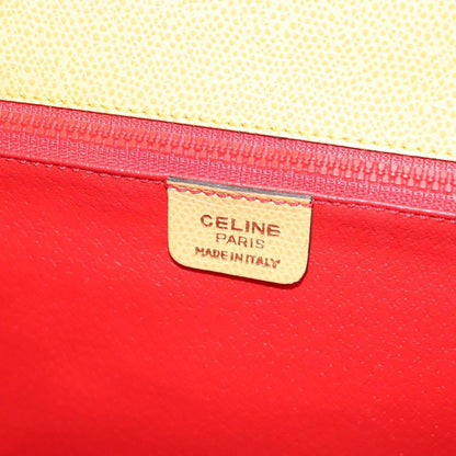 Celine Vintage Convertible Turnlock Top Handle Bag Leather, YELLOW, LEATHER, Handbag