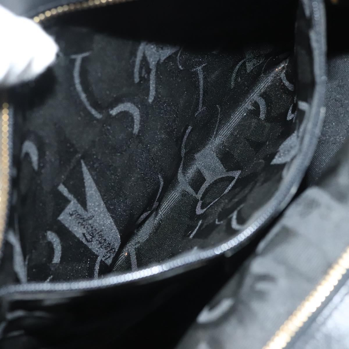 Salvatore Ferragamo Vala Shoulder Bag Canvas, BLACK, CANVAS, Shoulder bag