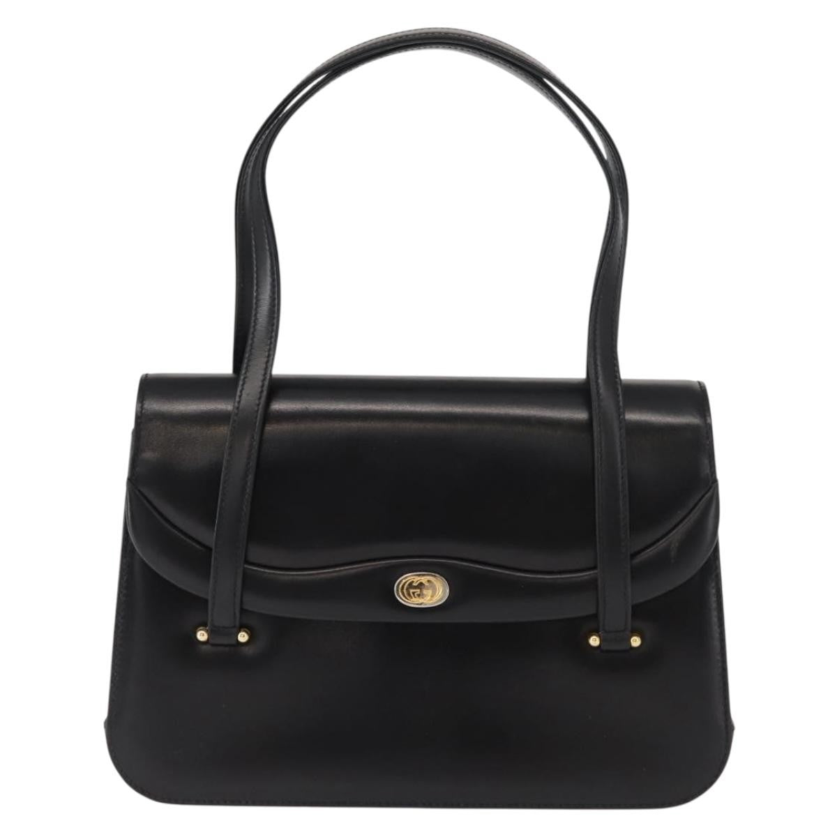 Gucci Vintage Handbag Leather, BLACK, LEATHER, Handbag