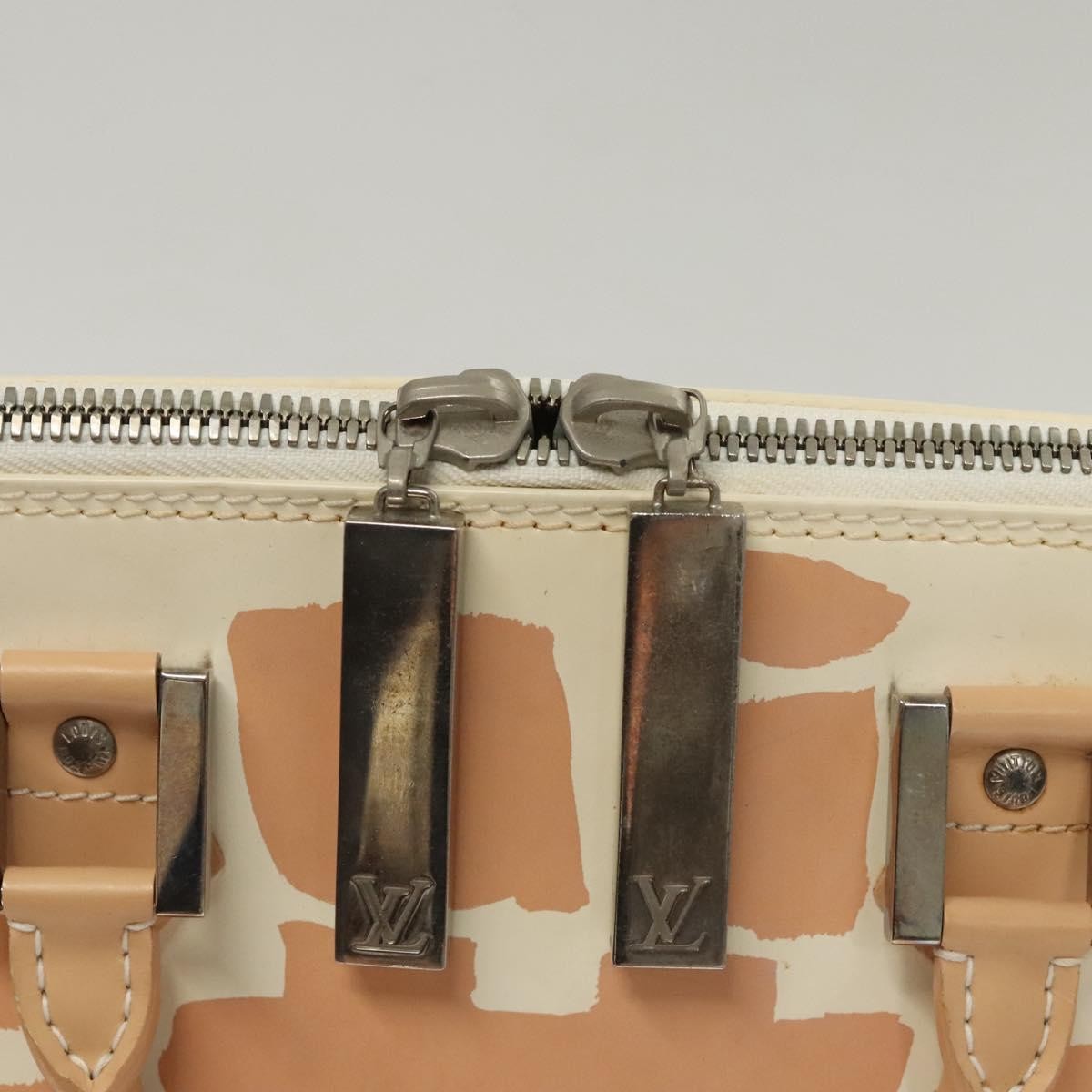 Louis Vuitton Alma Handbag Limited Edition Graffiti Leather, WHITE, CANVAS, Handbag