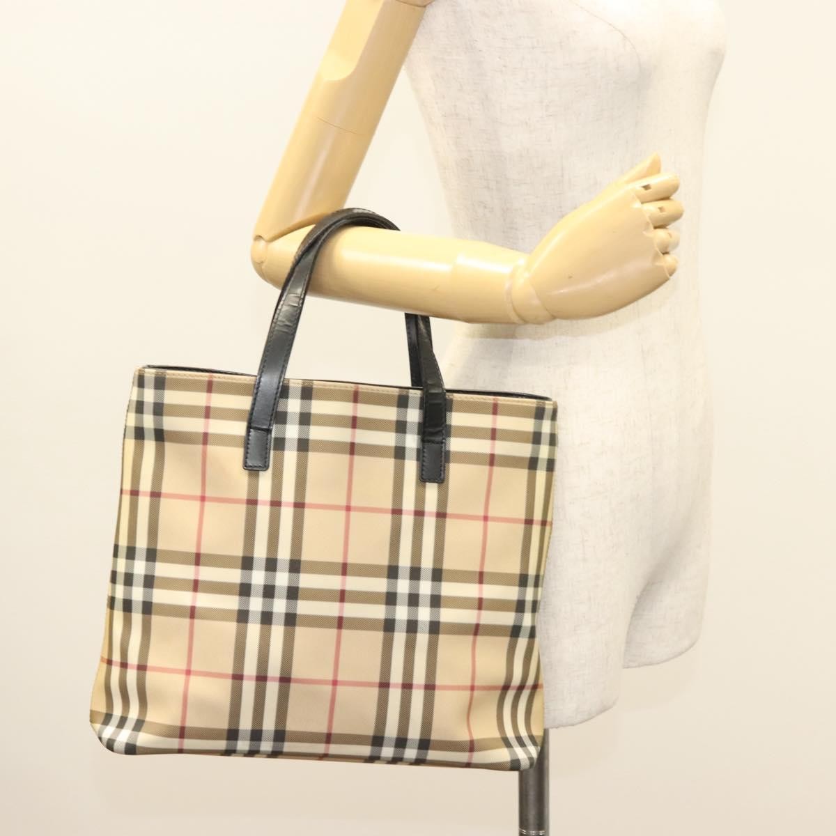Burberry Nova Check Handbag Nova Check Canvas, BEIGE, CANVAS, Handbag