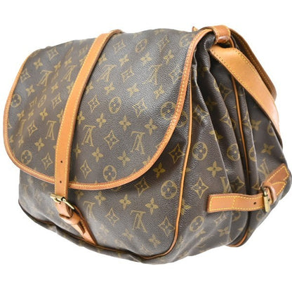 Louis Vuitton Saumur Handbag Monogram Canvas, Brown, Canvas, Shoulder Bag