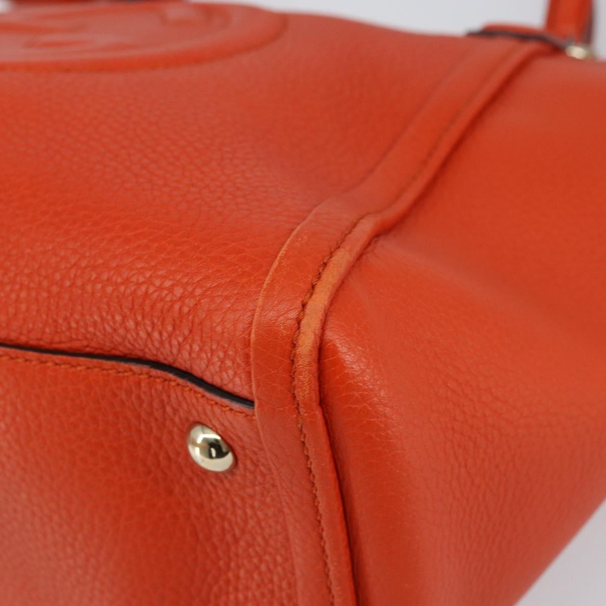 Gucci Soho Convertible Top Handle Bag Leather, ORANGE, LEATHER, Handbag