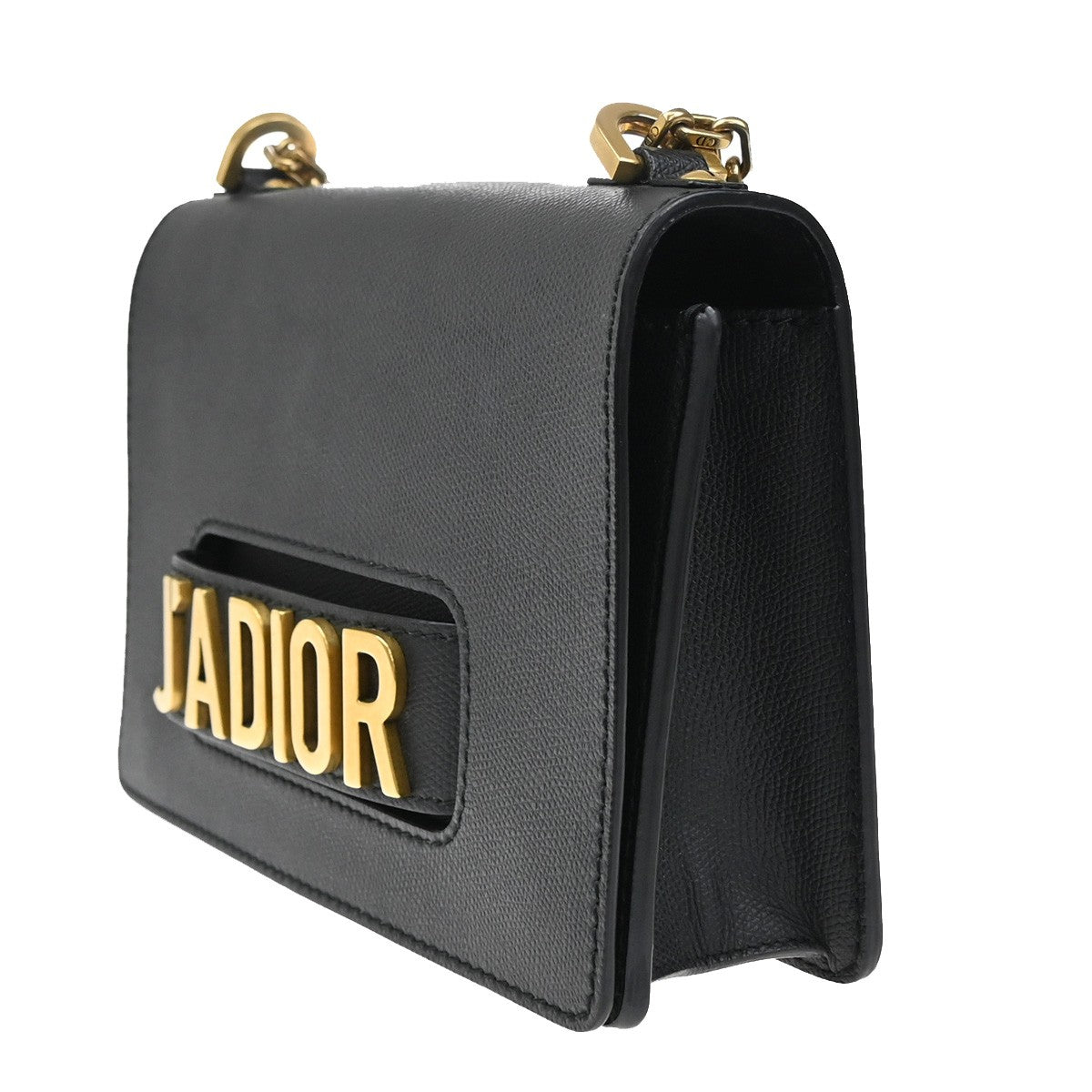 Christian Dior J'Adior Flap Bag Leather, Black, Leather, Shoulder Bag